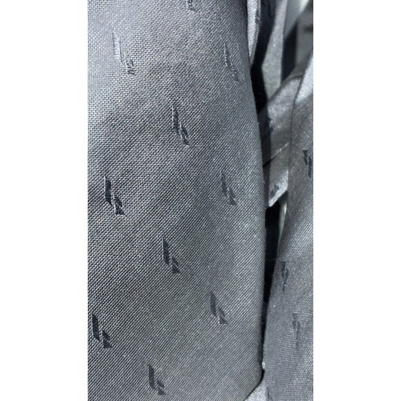 Stringbeans Plus Mens Gray Silk Embroidered Geometric Pattern Tie Made in USA - Picture 6 of 9